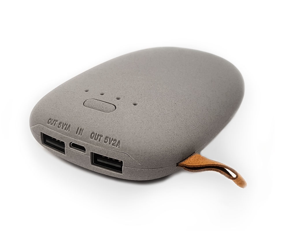 Power Bank с логотипом серый